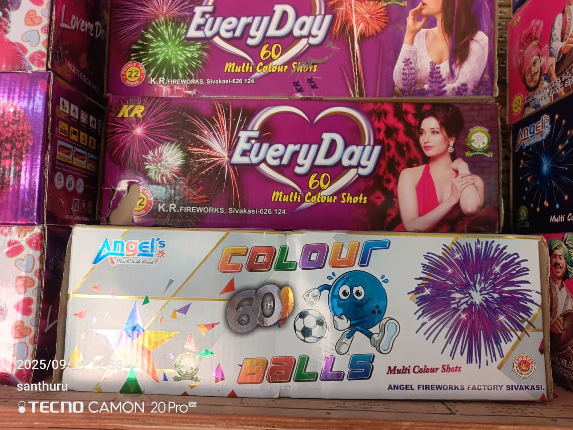 Ragavendra Crackers 60 short(clour  balls)( every day)